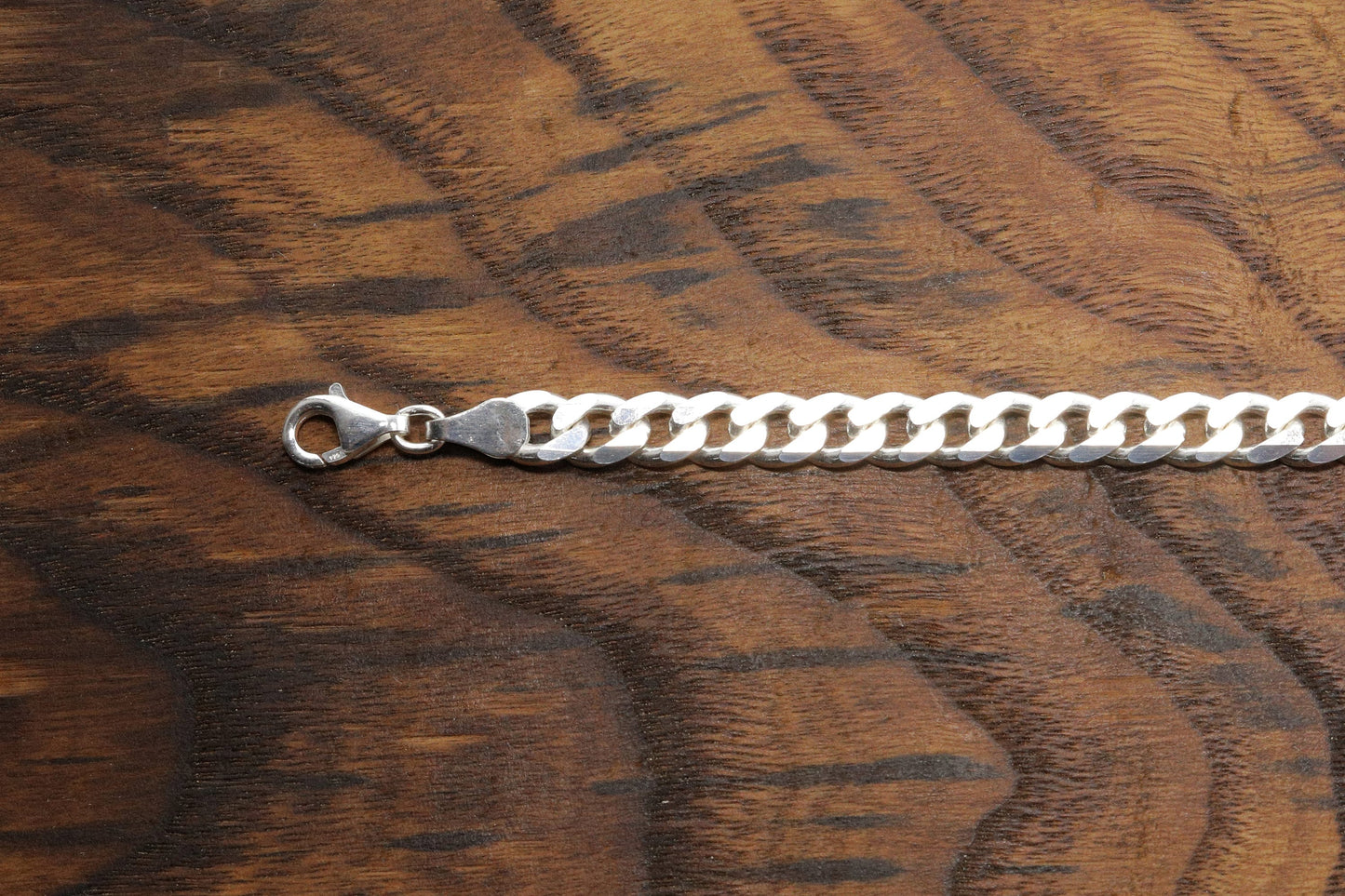 925 Sterling Silver Cuban Chain Bracelet, 6.5 mm Curb Bracelet for Men