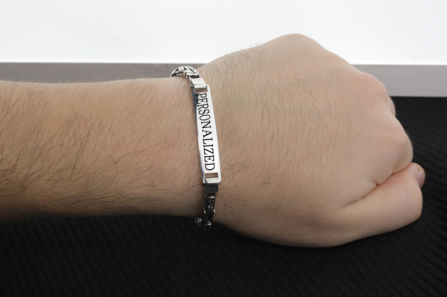 Silver Round Personalized King Chain Bracelet, Byzantine Men Bracelet, Handmade Real Silver Jewelry, Named Bracelet,Birthday gift for Him