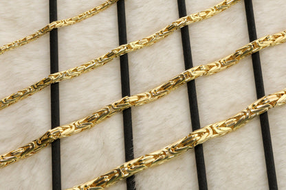 925 Silver Gold Plated Round King Chain Bracelet
