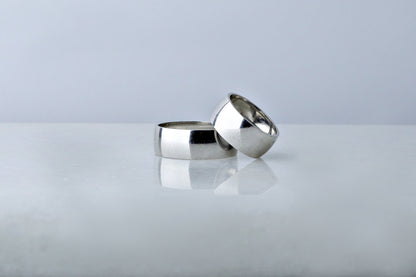 925 Sterling Silver Wedding Domed Ring, Bold Dome Ring for Engagement, Elegant Wedding Bands, Round Classic Silver Ring, Custom Engraving