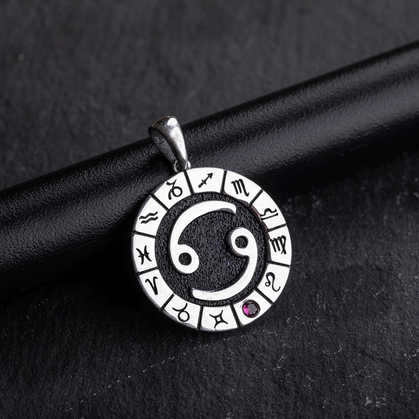 Silver Cancer Zodiac Pendant, Cancer Horoscope Pendant, Cancer Birthstone Pendant, Unisex Zodiac Pendant, Unique Zodiac Jewelry
