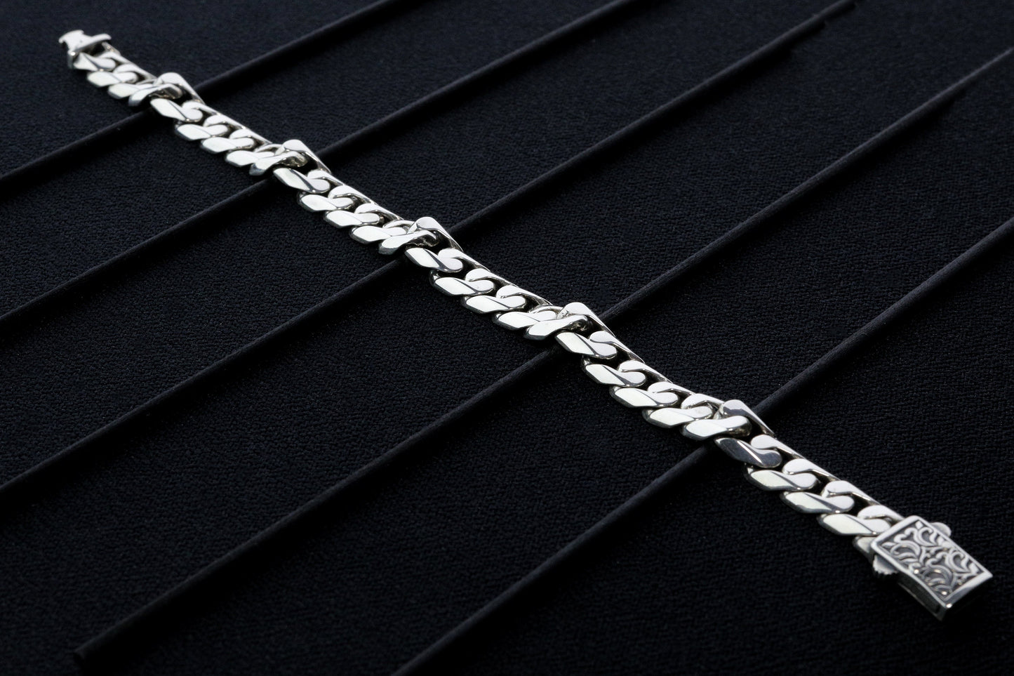925 Sterling Silver Chain Bracelet,9mm Thick Silver Bracelet,Handmade Cuban Chain,Minimalist Jewelry for Men,Gift for Boyfriend,Dada Gifts