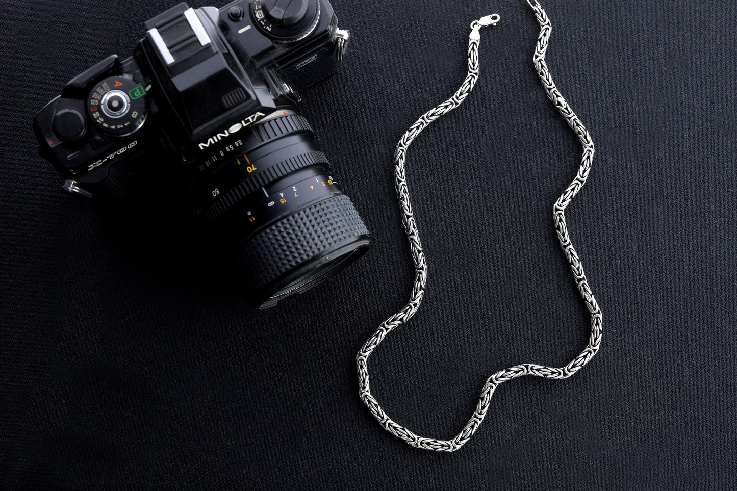 Handmade 925 Sterling Silver Byzantine Chain Necklace