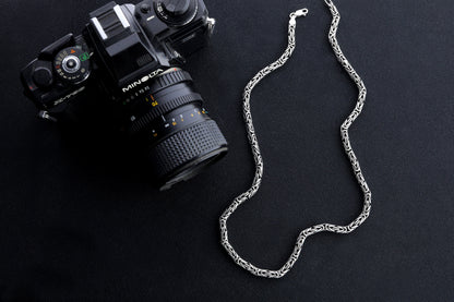 Handmade 925 Sterling Silver Byzantine Chain Necklace