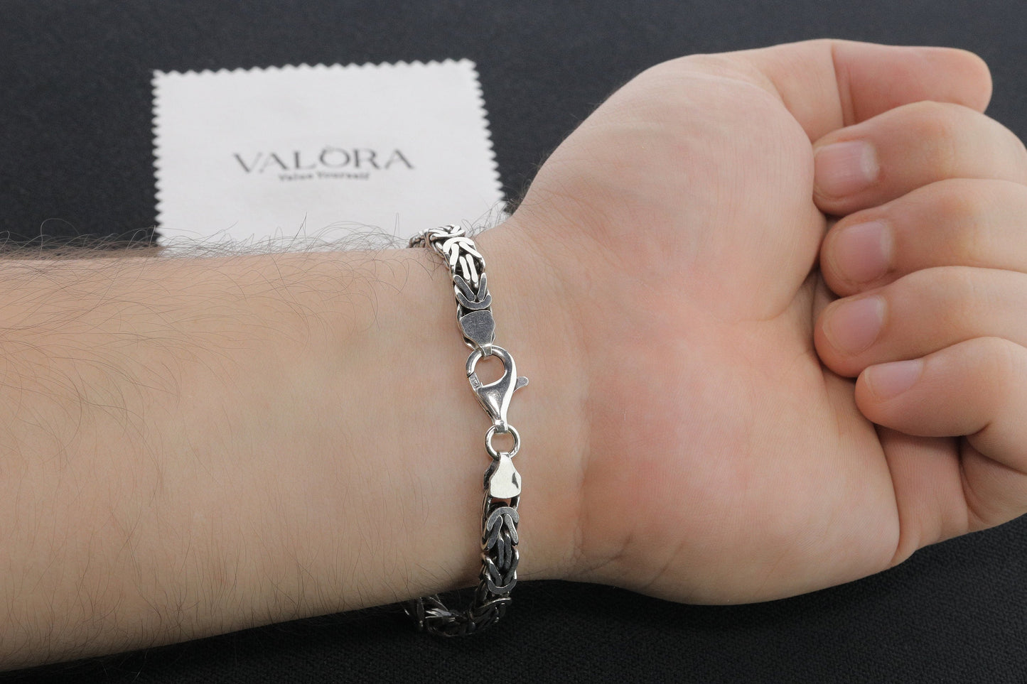 925 Sterling Silver Flat King Chain Bracelet, Real Silver Byzantine Bracelet, Flat Byzantine Chain, Minimalist Jewelry for Men, Gift for Dad