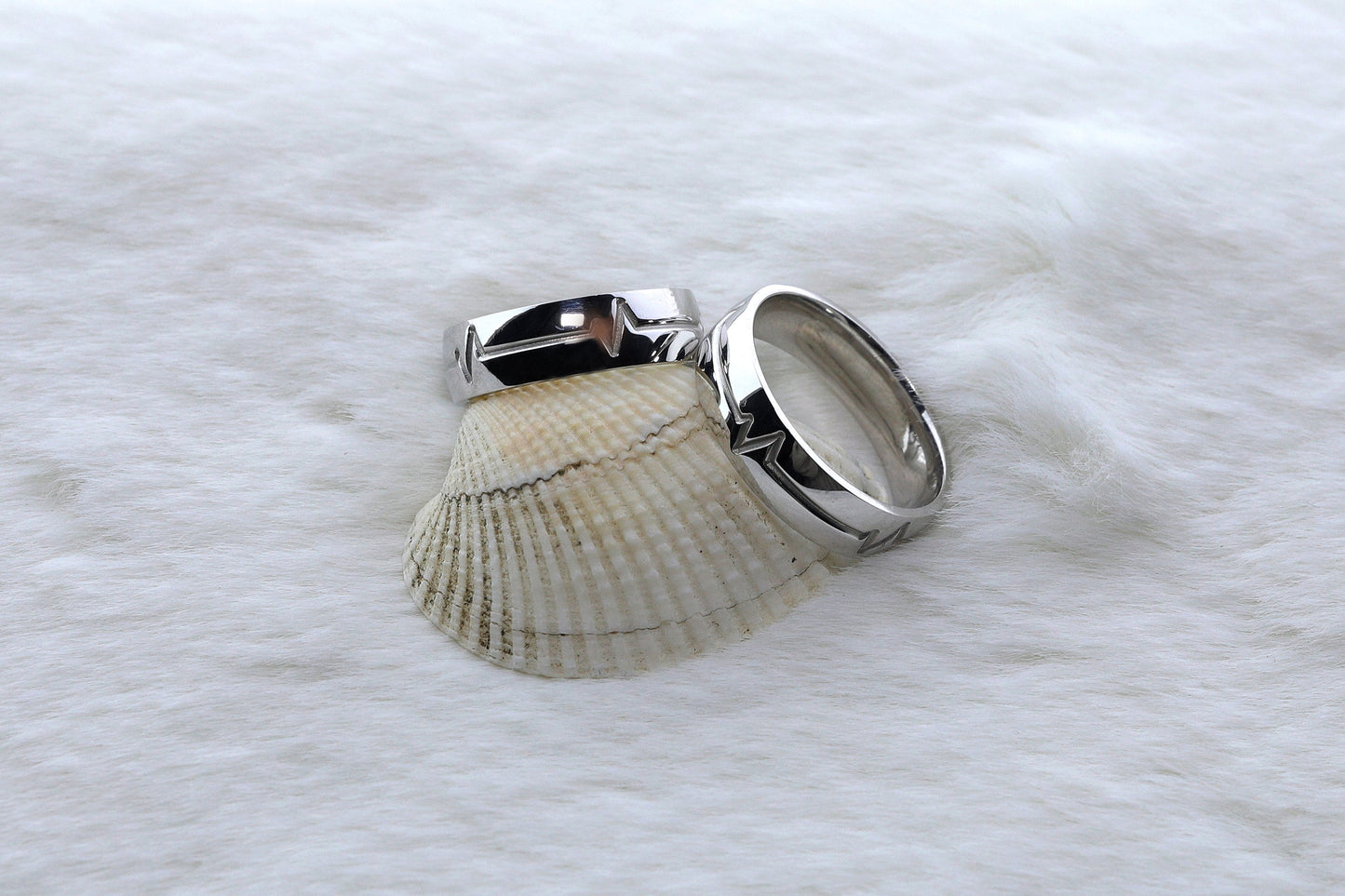 Sterling Silver Heart Beat Ring, Heart Beat Ring, Couples Lovers Ring, Sound Wave Ring, Gold Heart Beat Ring,Anniversary Gift for Her Him