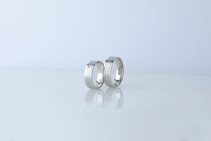 925 Sterling Silver Flat Milgraine Layered Ring, Elegant Real Silver Diamond Simulant Ring, Brused Silver Ring, Anniversary Gift for Her Him