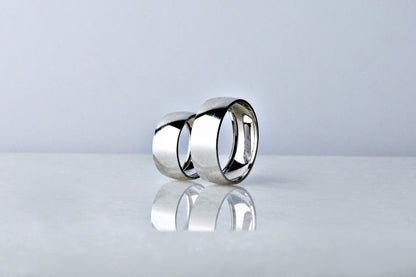 925 Sterling Silver Wedding Domed Ring, Bold Dome Ring for Engagement, Elegant Wedding Bands, Round Classic Silver Ring, Custom Engraving