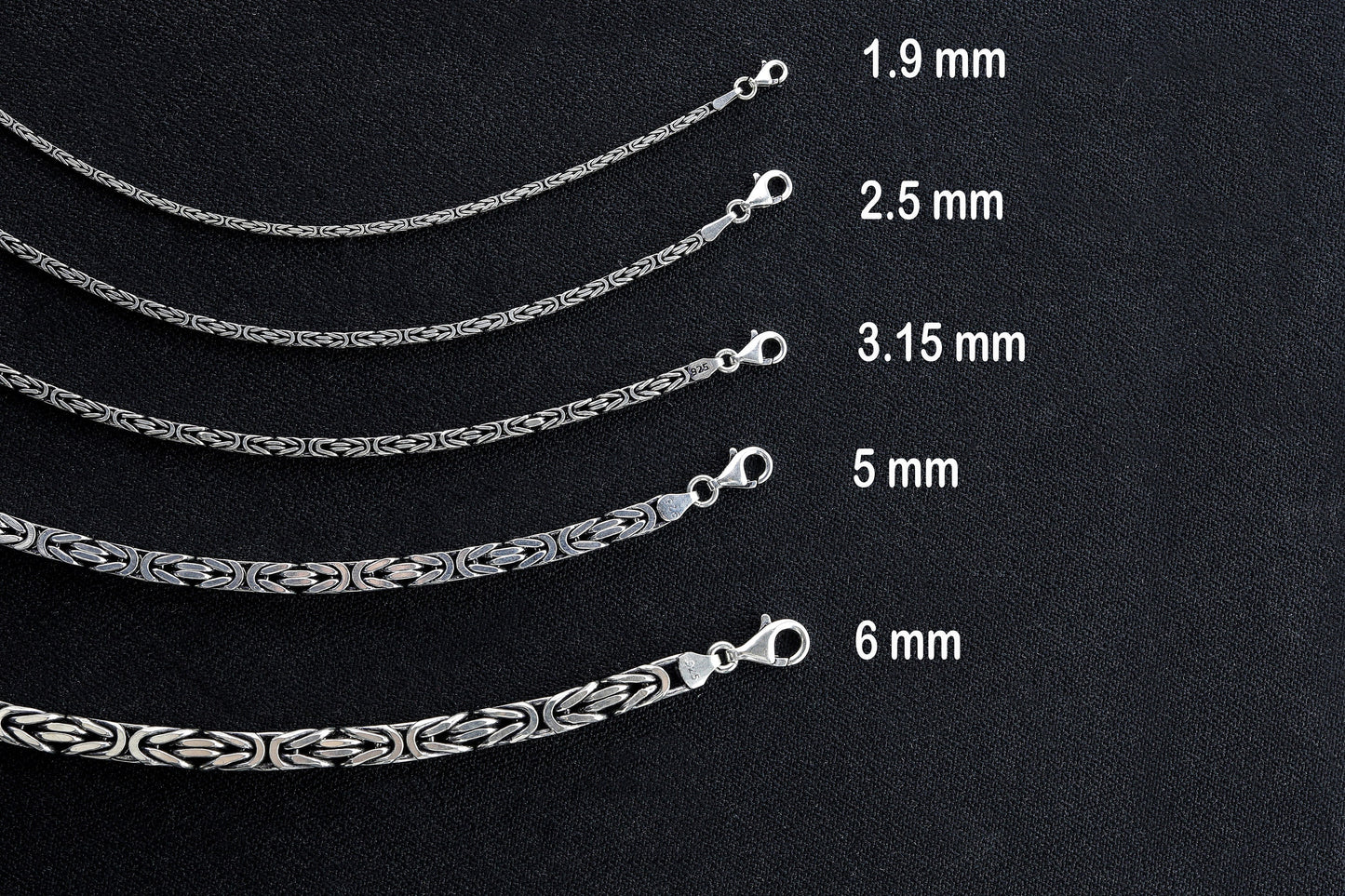 925 Sterling Silver King Chain Bracelet - Silver Byzantine Bracelet