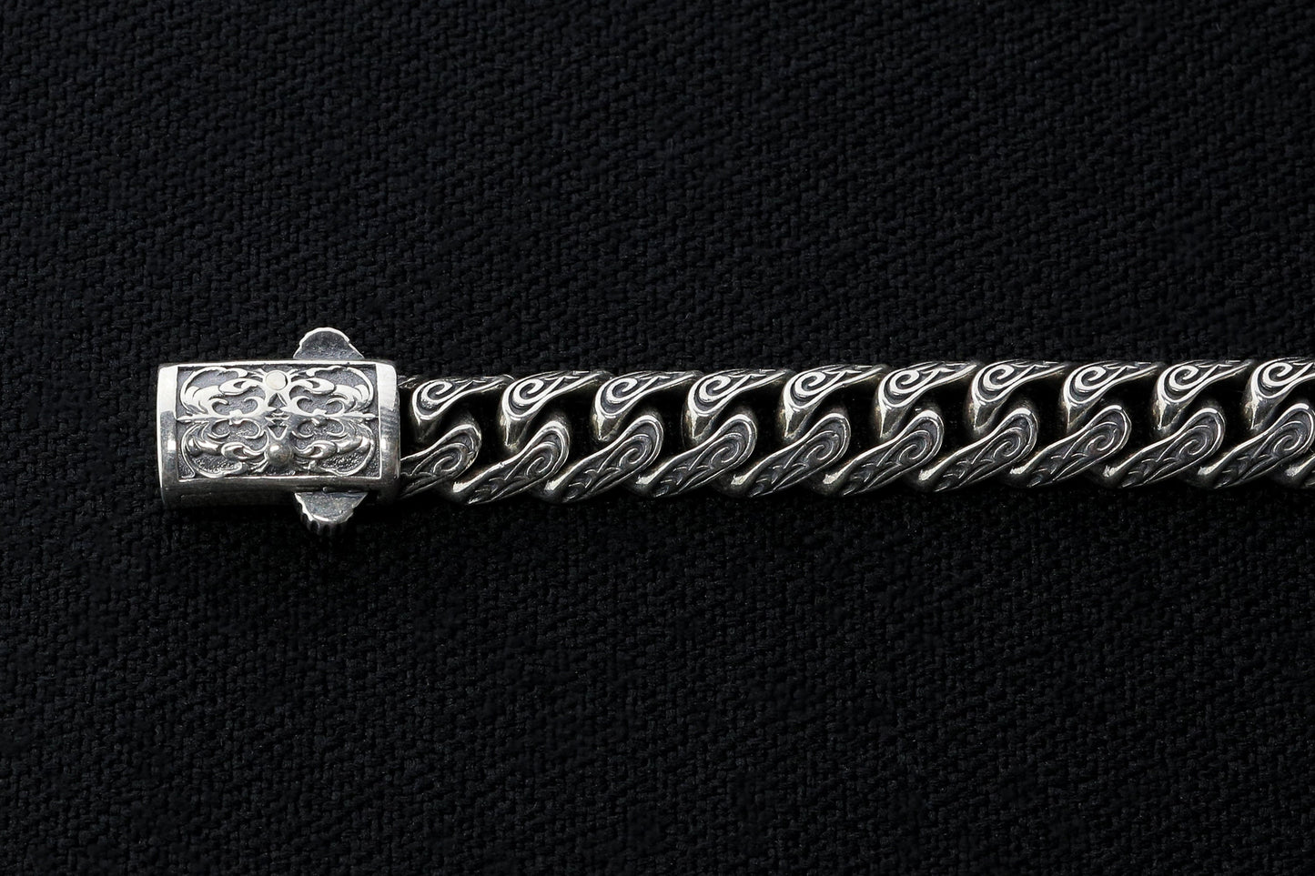 925 Sterling Silver Vintage Bracelet,Cuban Link Chain Bracelet,Mens embroidered bracelet,Handmade Silver Bracelet,Mens Bracelet,Gift for Him