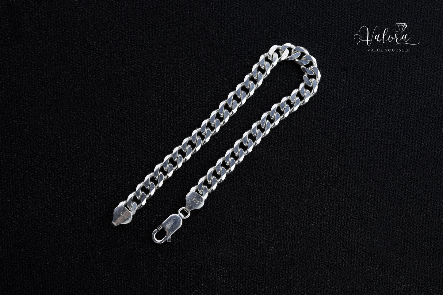 925 Sterling Silver Cuban Chain Bracelet, Curb Bracelet Men, Dainty Layering Necklace, Gourmet Chain, Real Silver Chain, Gift for Boyfriend