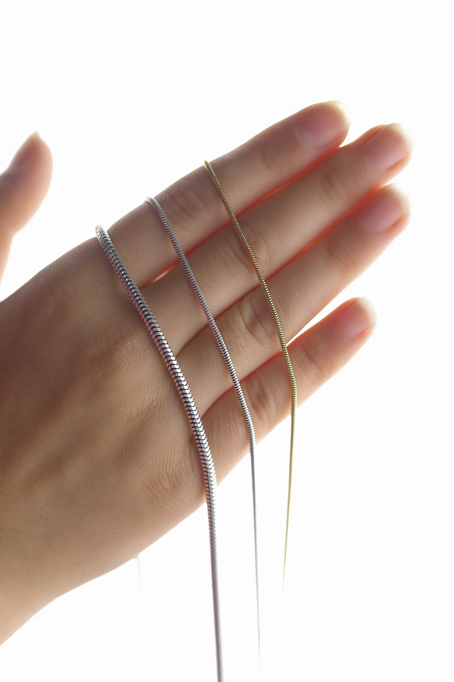 925 Sterling Silver Herringbone Chain Necklace, Dainty Chocker, Gold Filled Snake Chain, Layering Necklace for Women, Best Gift for Mom