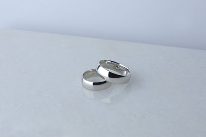 925 Sterling Silver High Polished Domed Ring, Elegant Real Silver Diamond, Engagement Ring, Wedding Gift, Women's Men's Gold Wedding Band