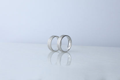 925 Sterling Silver Sandblasted Ring, Chic Cubic Zircon Diamond Wedding Silver Ring, Women's Men's Gold Wedding Band, Anniversary Women Gift