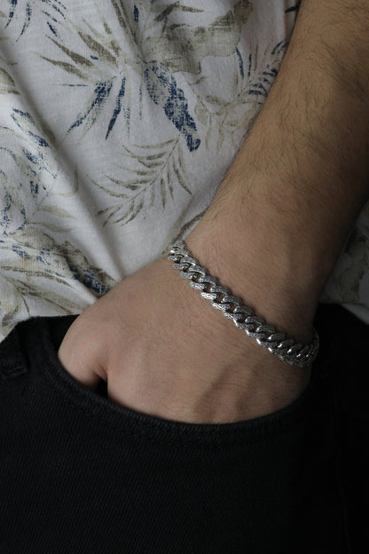 925 Sterling Silver Cuba Bracelet,Vintage Bracelet,10mm Cuban Link Chain,Handmade Silver Bracelet,Mens Bracelet,Birthday gift for Him