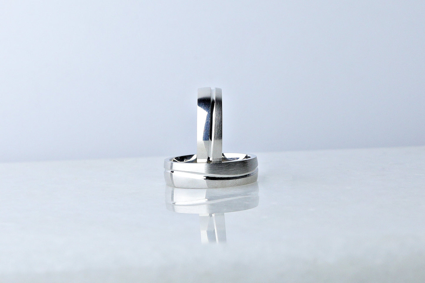 925 Sterling Silver Polished Wave Patterned Ring, Minimalist Real Silver Pen Emborided Ring, Chic Matching Wedding Bands, Gift for Her Him