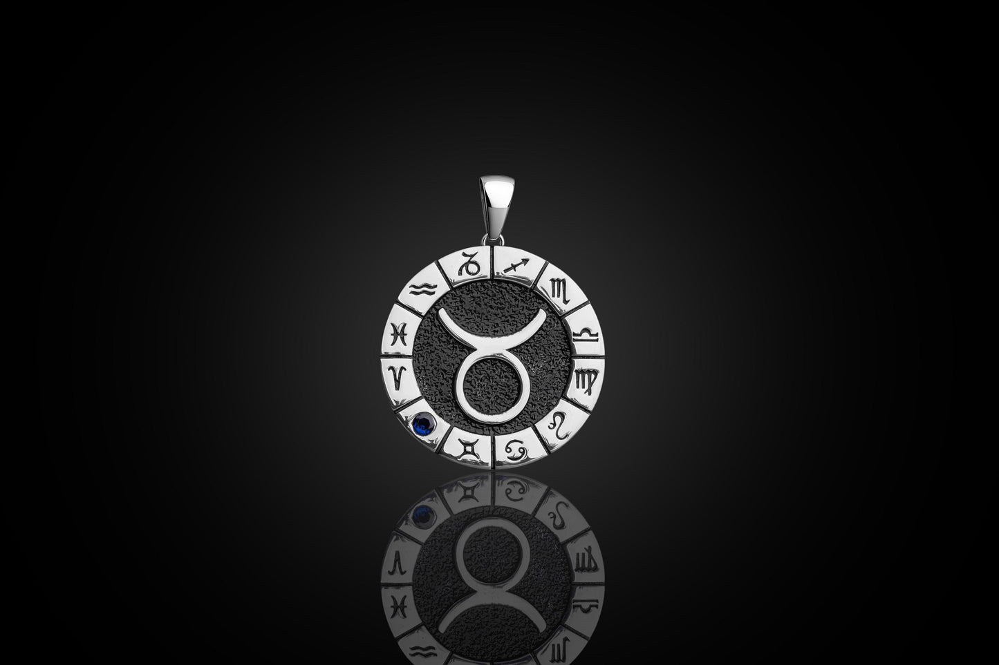 Silver Taurus Zodiac Pendant, Taurus Horoscope Pendant, Taurus Birthstone Pendant, Unisex Zodiac Pendant, Unique Zodiac Jewelry, Zodiac Gift