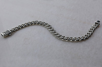 925 Sterling Silver Cuba Bracelet,Vintage Bracelet,10mm Cuban Link Chain,Handmade Silver Bracelet,Mens Bracelet,Birthday gift for Him