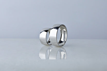 925 Sterling Silver Wedding Domed Ring, Bold Dome Ring for Engagement, Elegant Wedding Bands, Round Classic Silver Ring, Custom Engraving