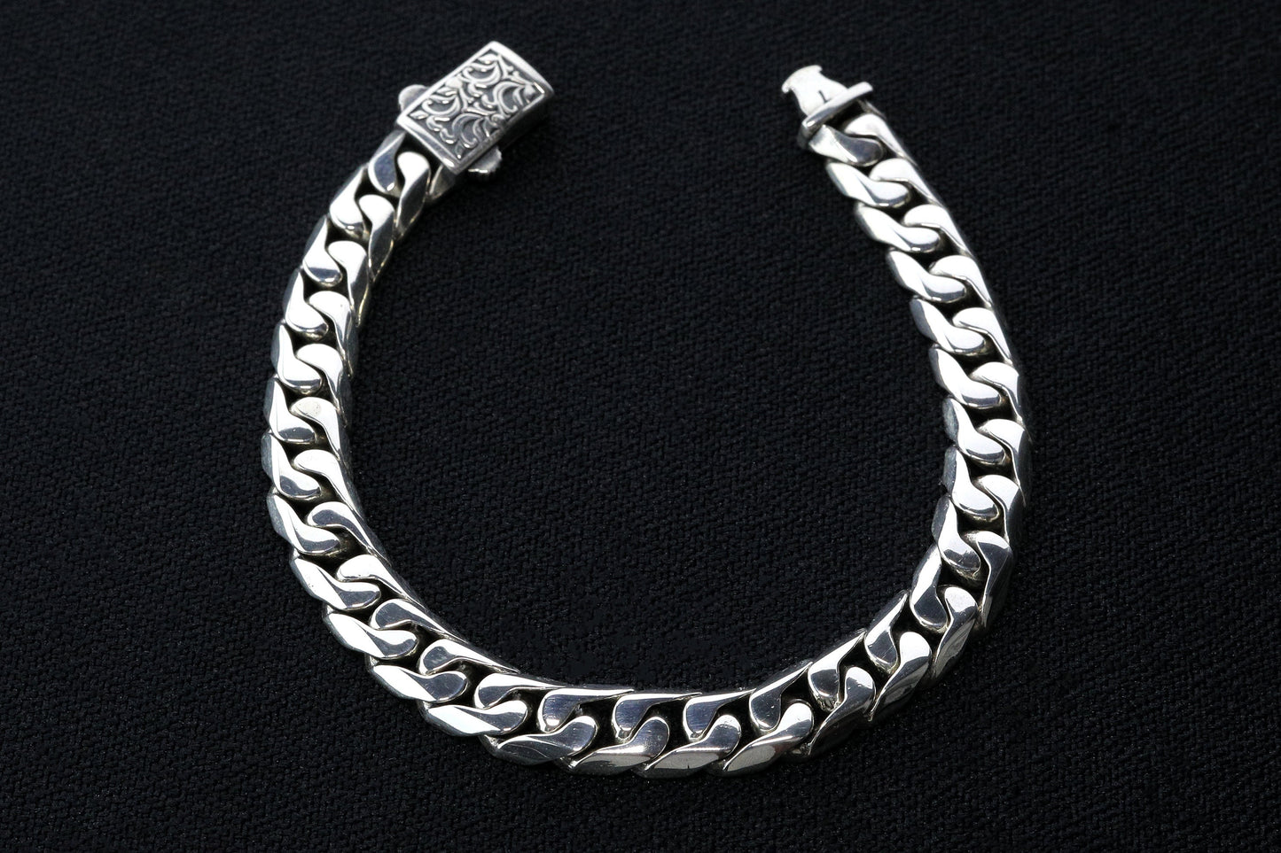 925 Sterling Silver Chain Bracelet,9mm Thick Silver Bracelet,Handmade Cuban Chain,Minimalist Jewelry for Men,Gift for Boyfriend,Dada Gifts