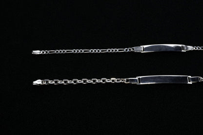 Sterling Silver ID Bracelet, Silver Chain Name Bracelet, Real Silver ID Bracelet for Man and Woman, Gift for Boyfriend, Gift for Girlfriend