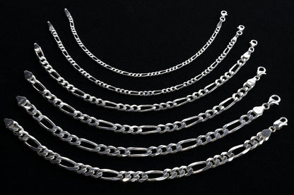 925 Sterling Silver Figaro Link Bracelet