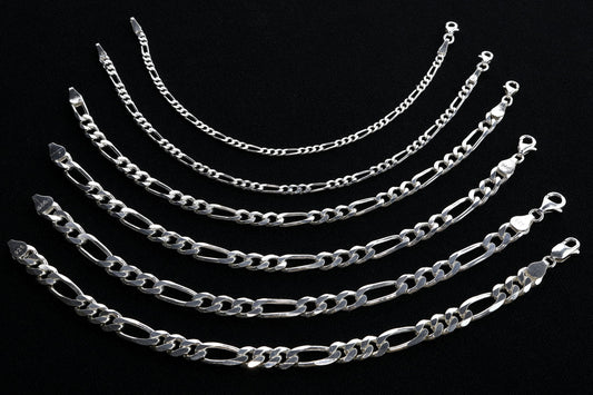 925 Sterling Silver Figaro Link Bracelet