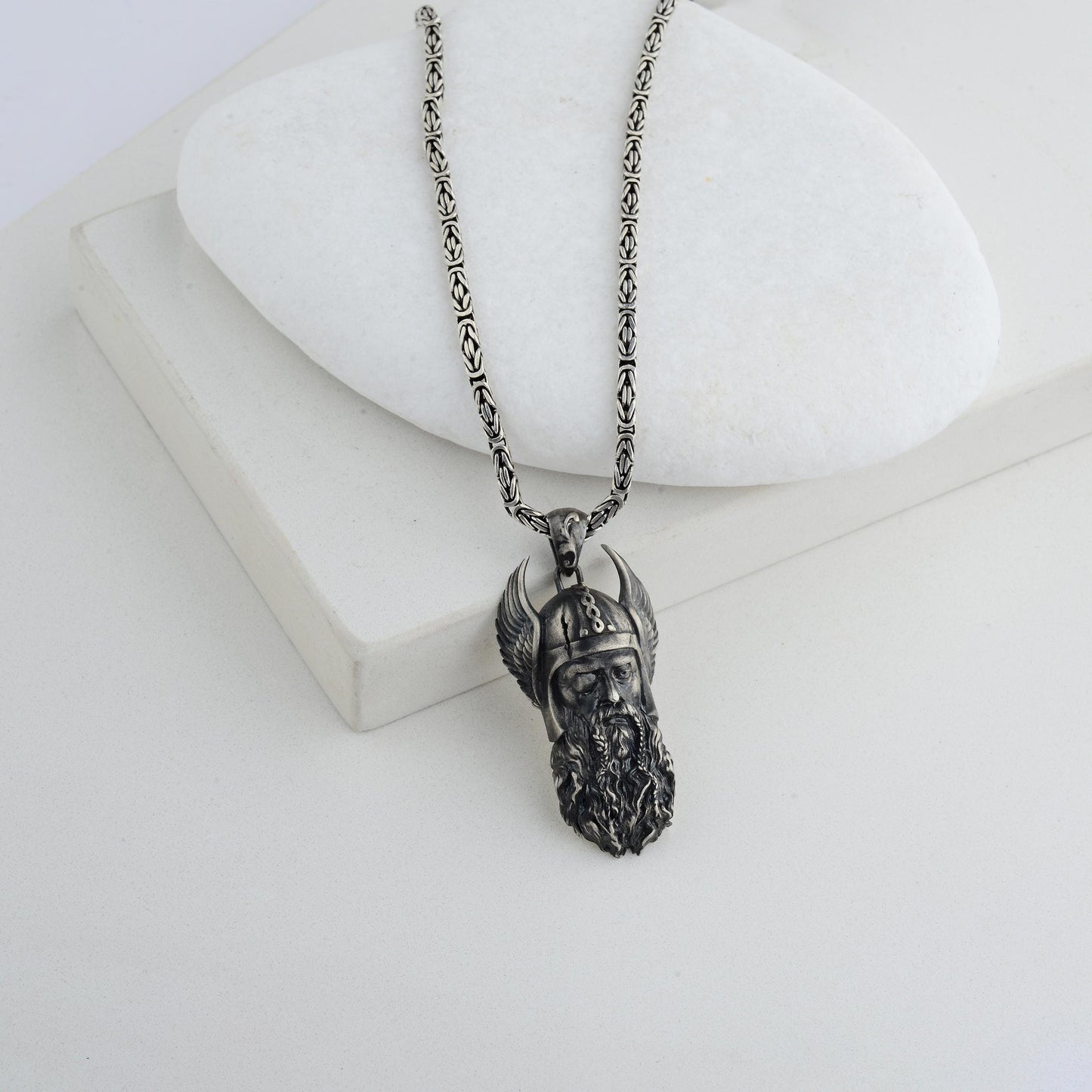 925 Sterling Silver Odin Necklace, Norse Mythology, Pagan Necklace, Viking God Odin Necklace, Scandinavian Odin Pendant, Gift for Boyriend