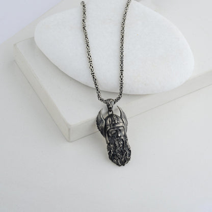 925 Sterling Silver Odin Necklace, Norse Mythology, Pagan Necklace, Viking God Odin Necklace, Scandinavian Odin Pendant, Gift for Boyriend