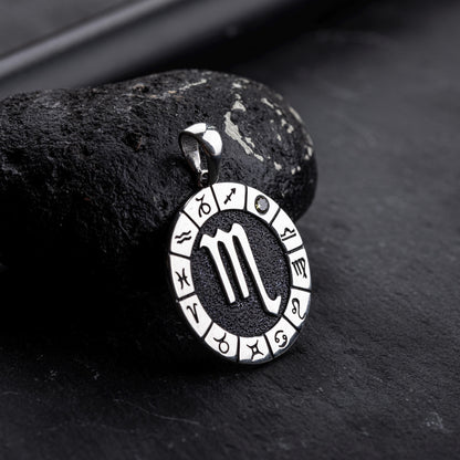 Silver Scorpio Zodiac Pendant, Scorpio Horoscope Pendant, Scorpio Birthstone Pendant, Unisex Zodiac Pendant, Unique Zodiac Jewelry
