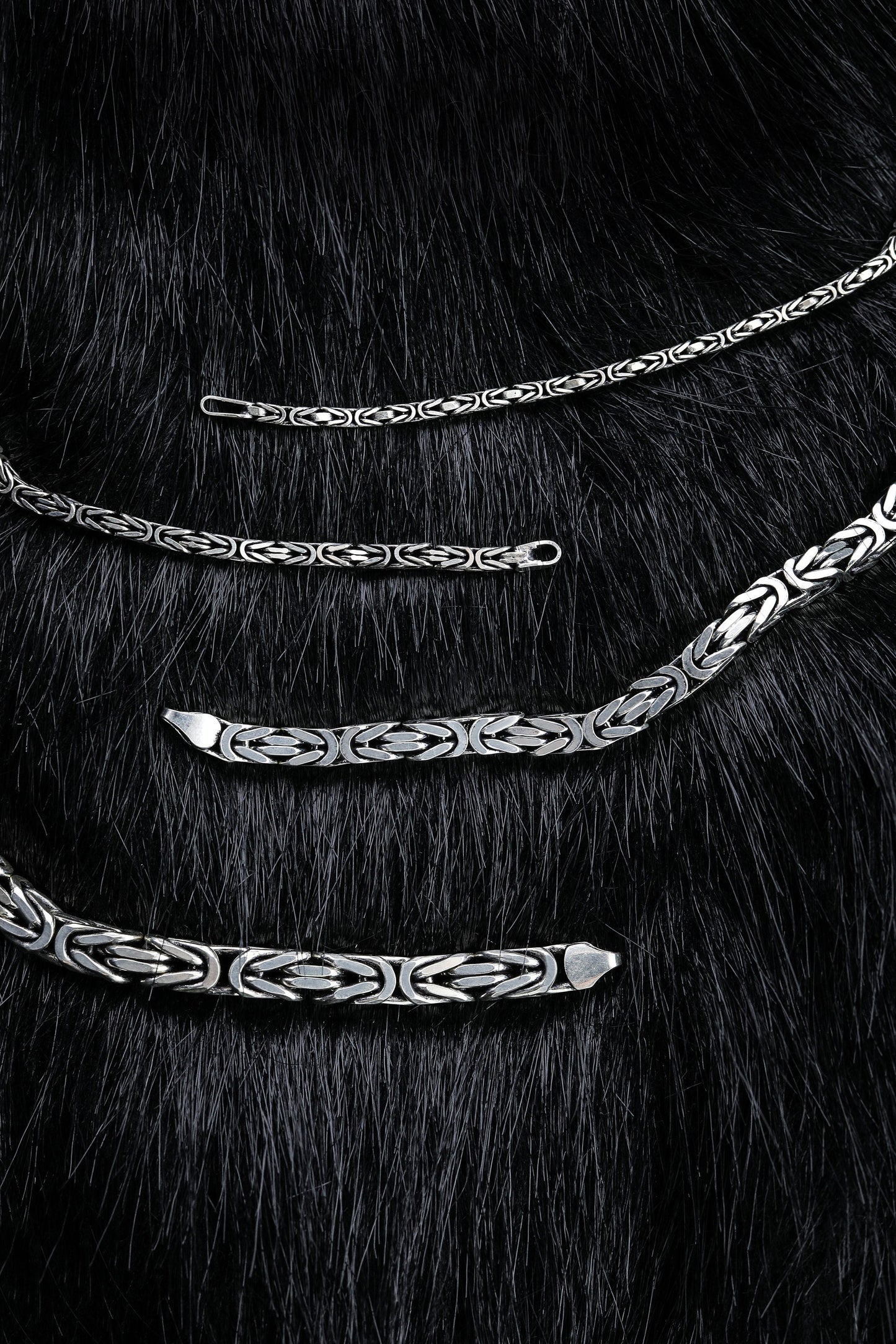 925 Sterling Silver King Chain Byzantine Bracelet