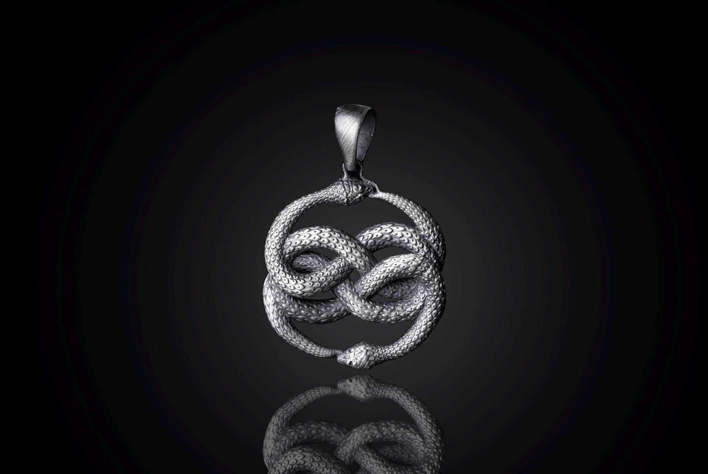 Sterling Silver Ouroboros Snake Pendant