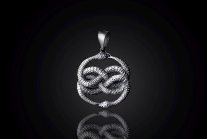 Sterling Silver Ouroboros Snake Pendant