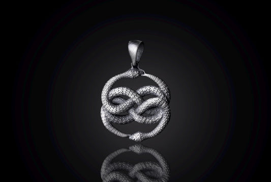 Sterling Silver Ouroboros Snake Pendant
