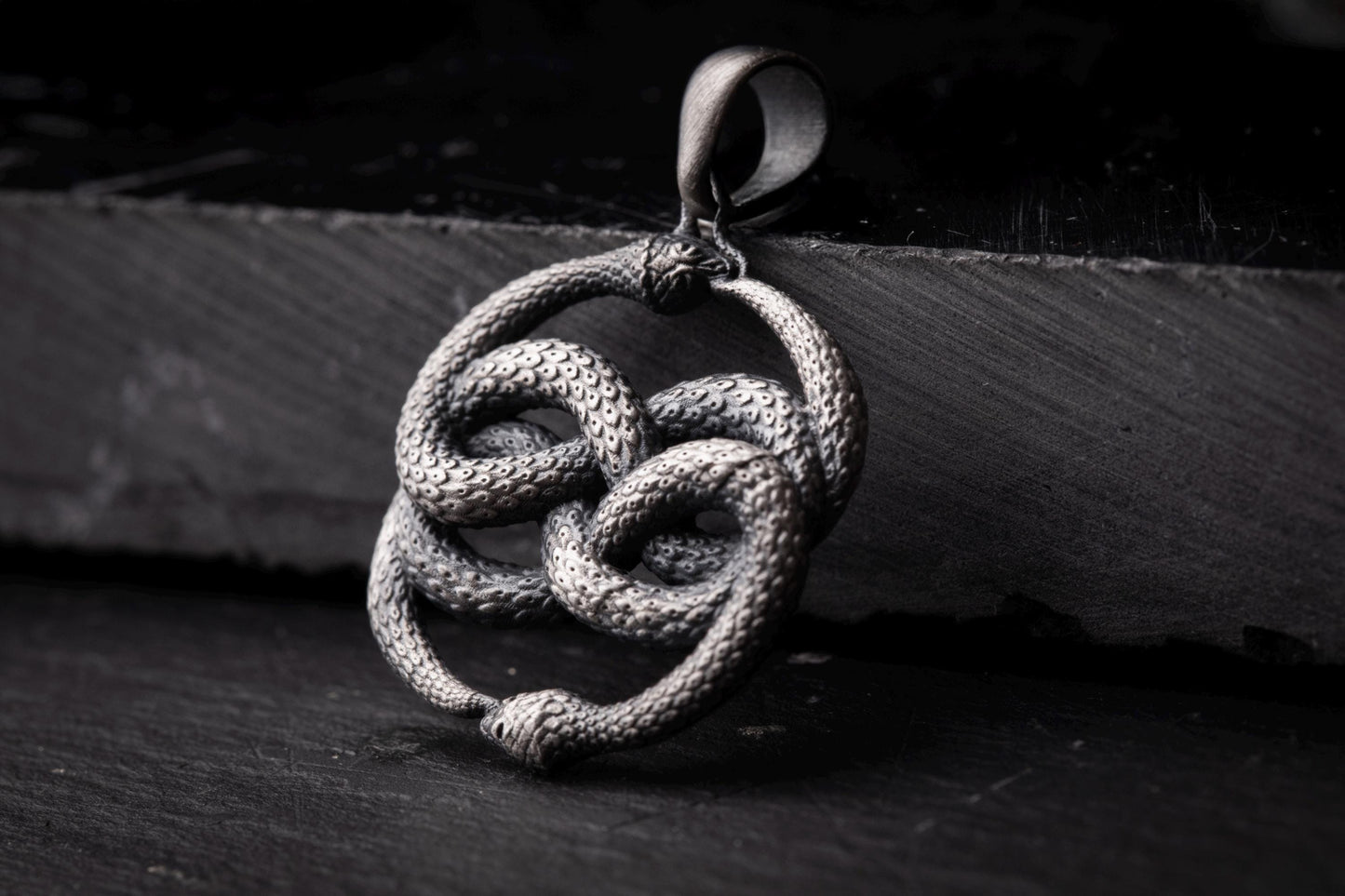 Sterling Silver Ouroboros Snake Pendant
