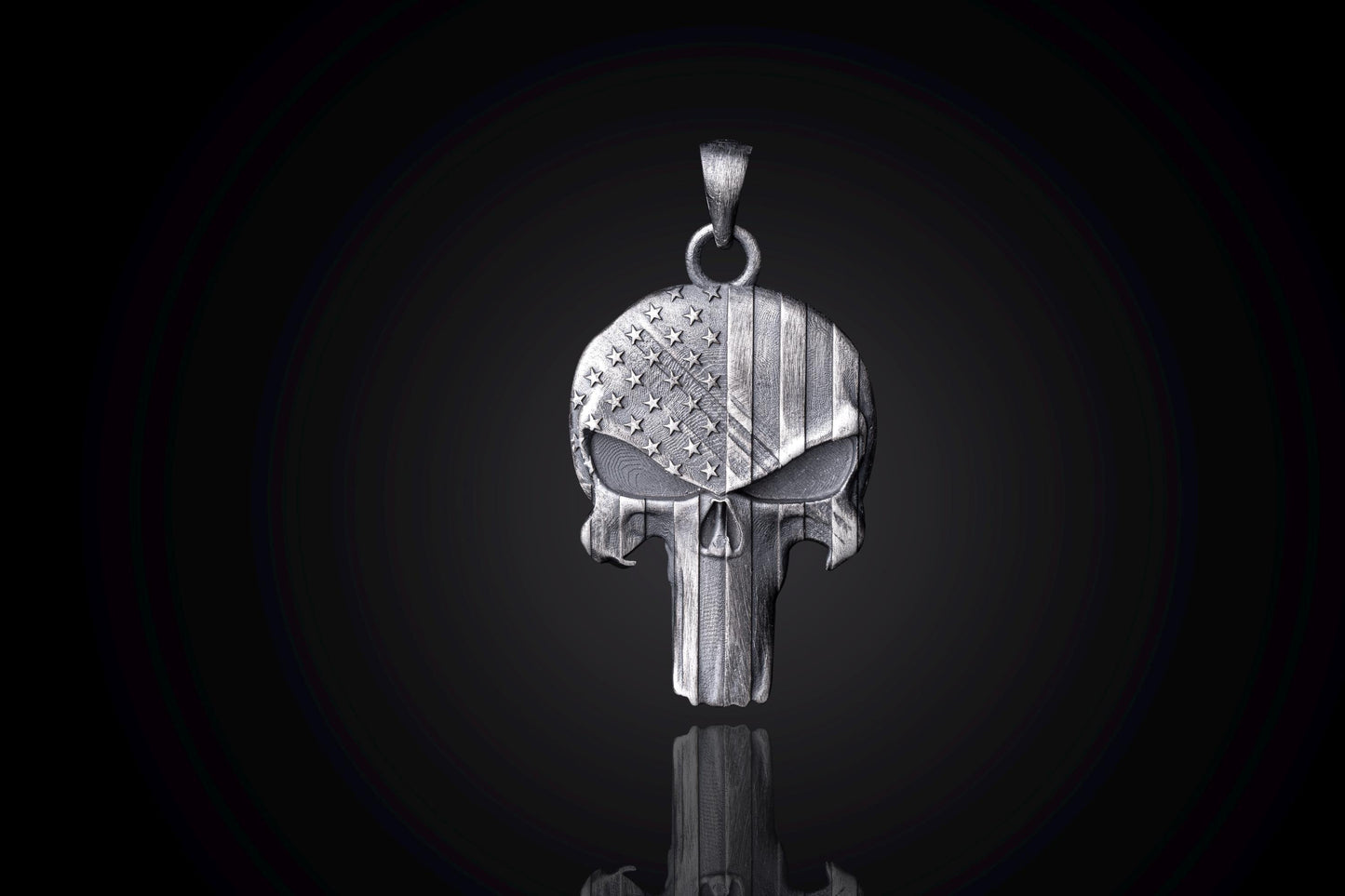 Silver Punisher Skull Pendant