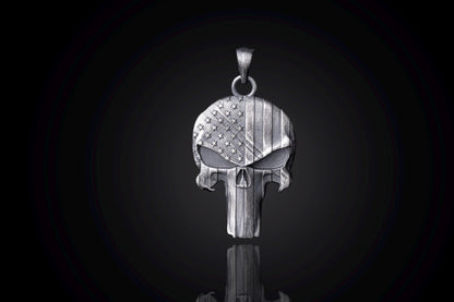 Silver Punisher Skull Pendant