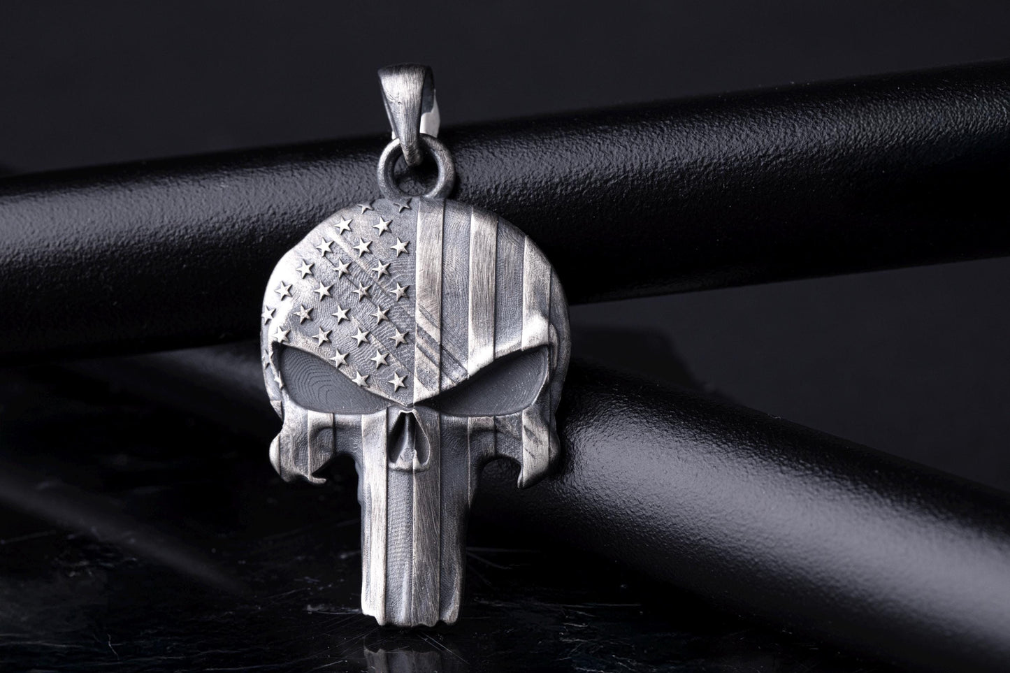 Silver Punisher Skull Pendant