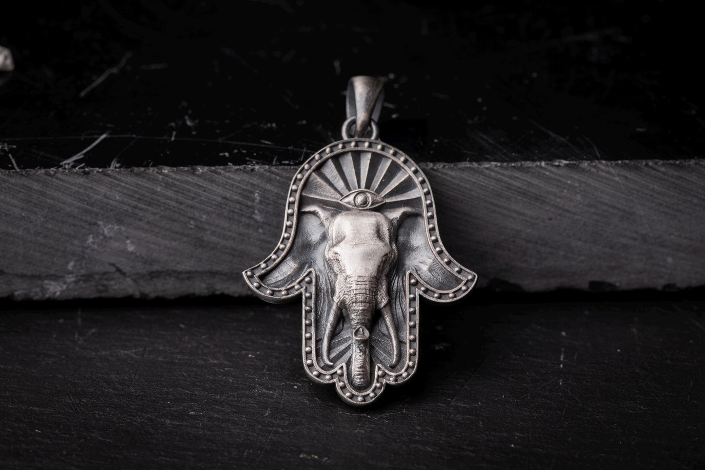 Elephant Hamsa Pendant