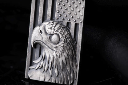 Sterling Silver American Eagle Flag Pendant