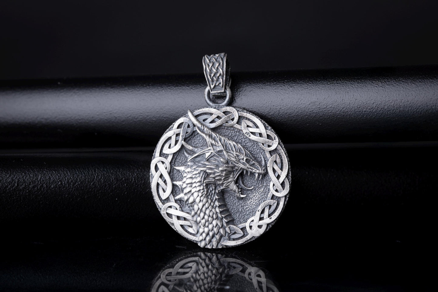 Engraved Dragon Head Pendant