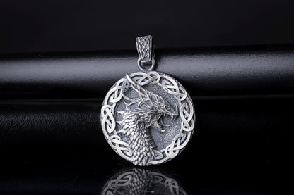 Engraved Dragon Head Pendant