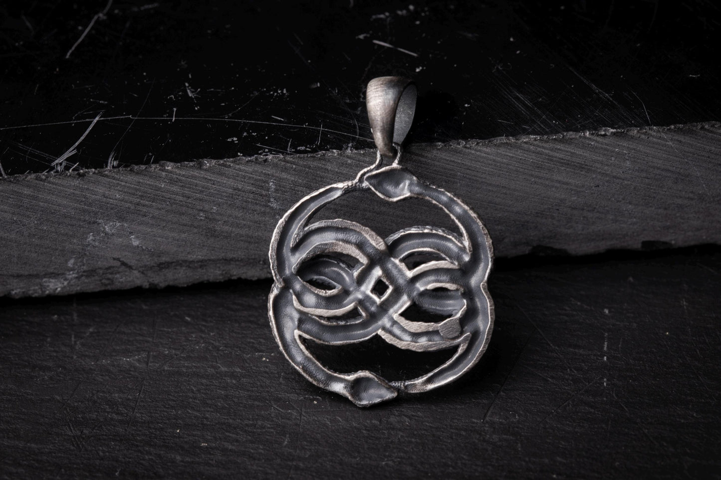 Sterling Silver Ouroboros Snake Pendant
