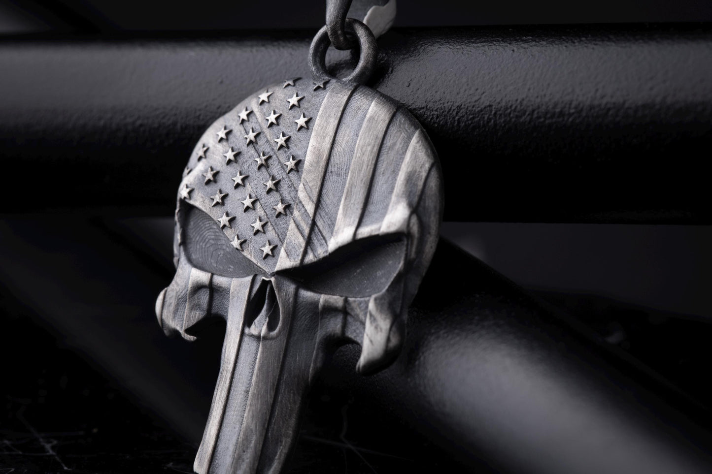 Silver Punisher Skull Pendant