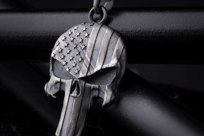 Silver Punisher Skull Pendant