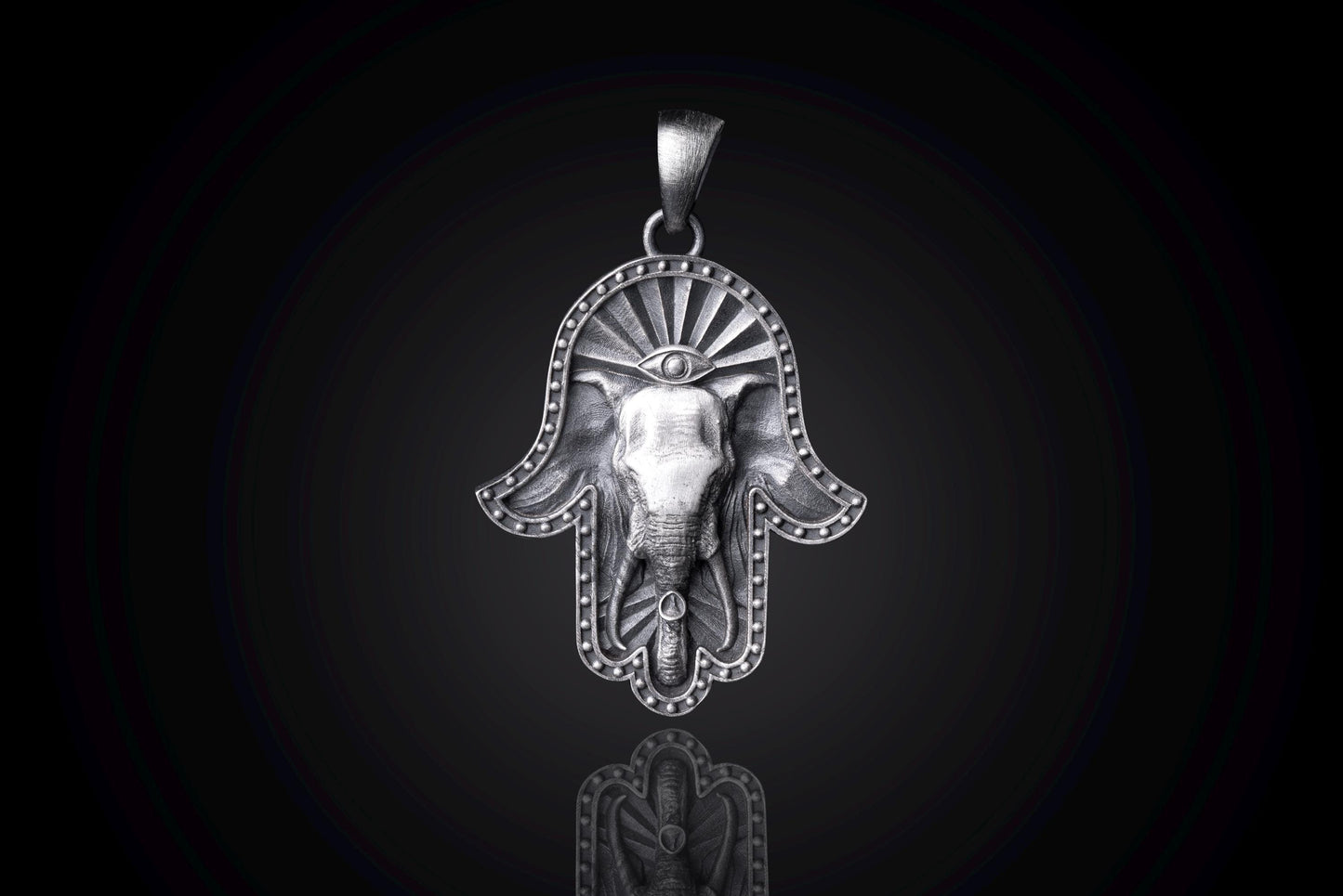 Elephant Hamsa Pendant