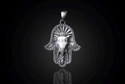 Elephant Hamsa Pendant