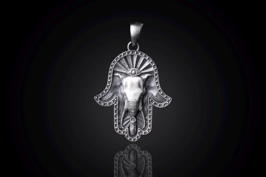 Elephant Hamsa Pendant