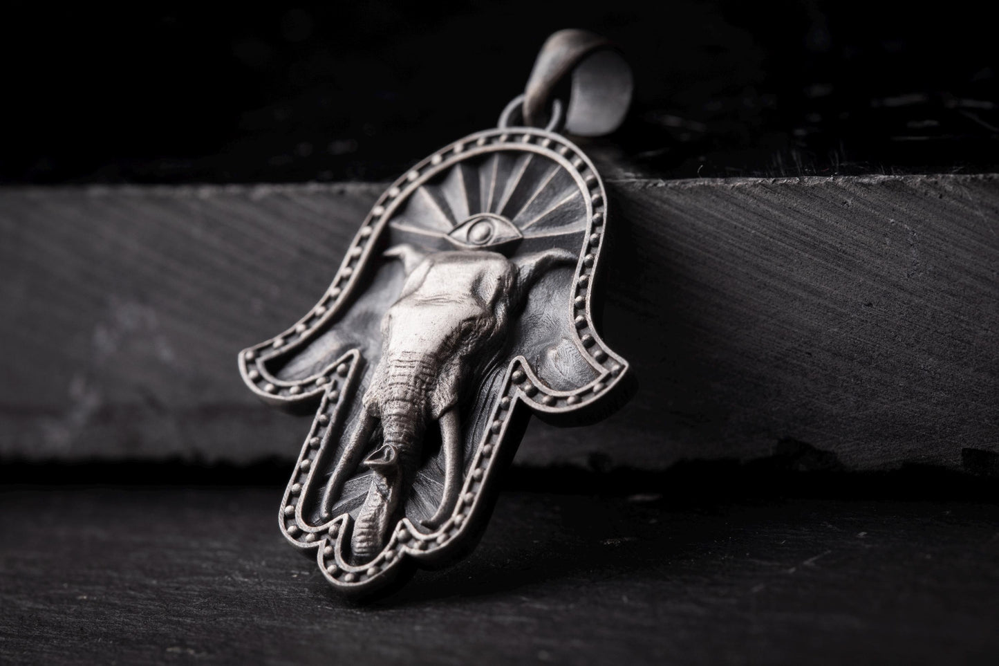 Elephant Hamsa Pendant