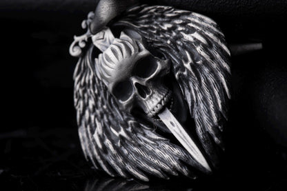 Gothic Skull Sterling Silver Pendant